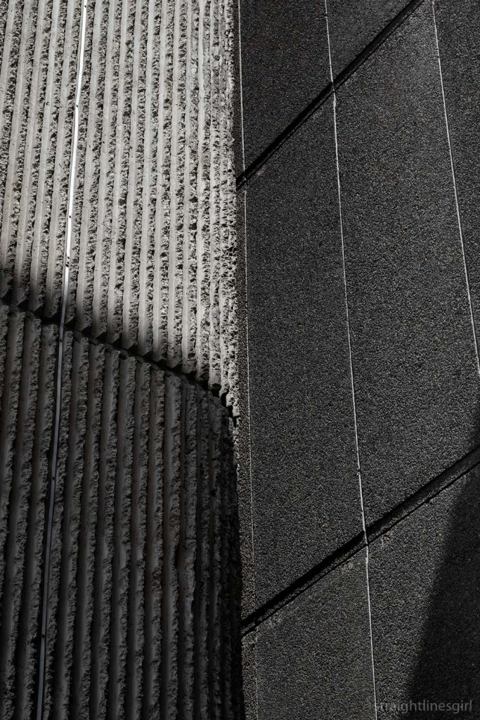 Light and shadow on different textured concrete